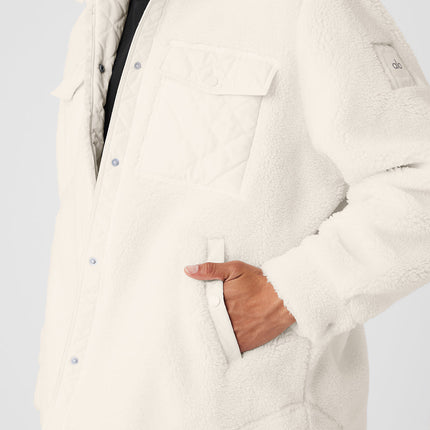 alo Men's Sherpa Edge Shacket - Ivory