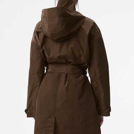 alo Women's Crinkle On The Move Trench Espresso