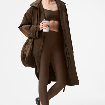 alo Women's Crinkle On The Move Trench Espresso