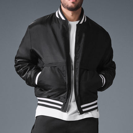 alo Men's Afterglow Varsity Jacket - Black