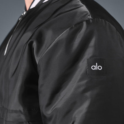 alo Men's Afterglow Varsity Jacket - Black