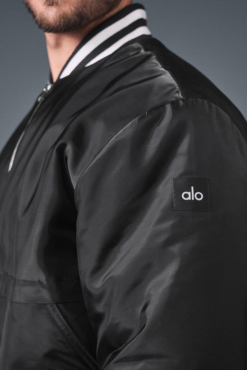 alo Men's Afterglow Varsity Jacket - Black