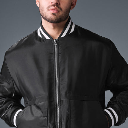 alo Men's Afterglow Varsity Jacket - Black