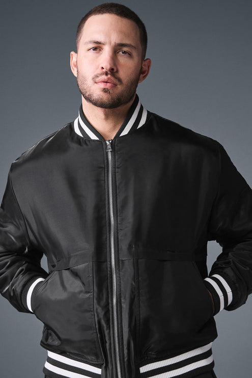 alo Men's Afterglow Varsity Jacket - Black