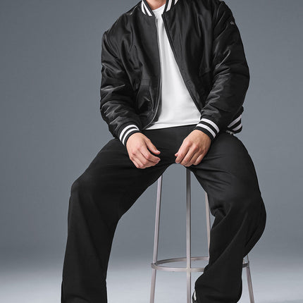 alo Men's Afterglow Varsity Jacket - Black