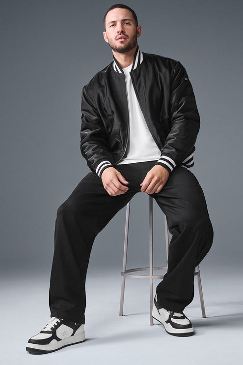 alo Men's Afterglow Varsity Jacket - Black