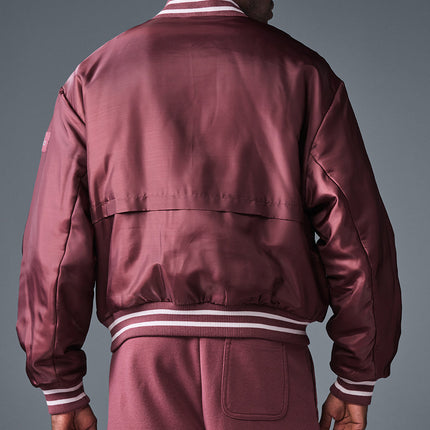 alo Men's Afterglow Varsity Jacket - Burgundy Truffle