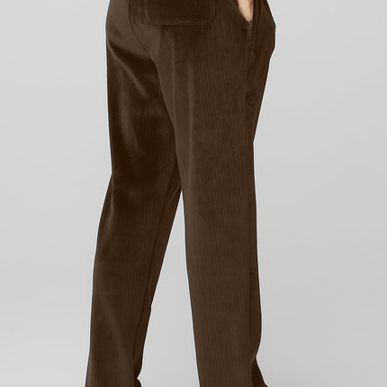 alo Women's Velour Baller Pant - Espresso