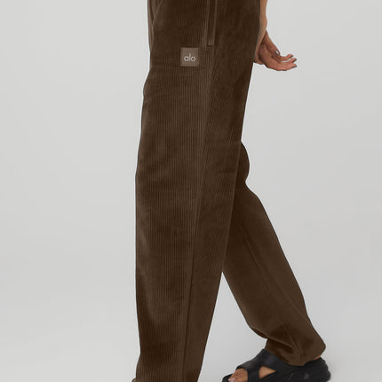 alo Women's Velour Baller Pant - Espresso