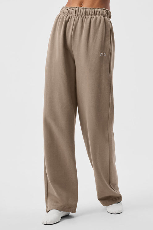 alo Women's Accolade Straight Leg Sweatpant - Gravel