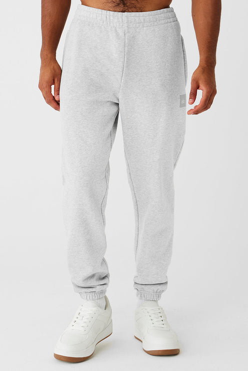 alo Men's Cuffed Renown Heavy Weight Sweatpant - Athletic Heather Grey