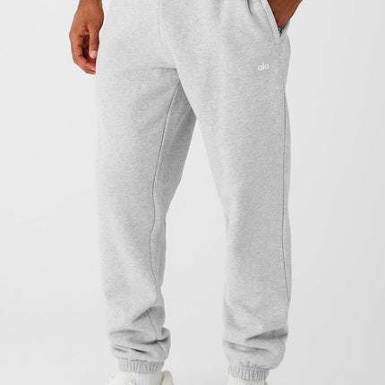 alo Men's Cuffed Renown Heavy Weight Sweatpant - Athletic Heather Grey