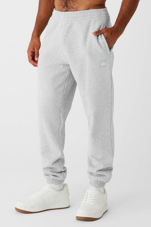 alo Men's Cuffed Renown Heavy Weight Sweatpant - Athletic Heather Grey
