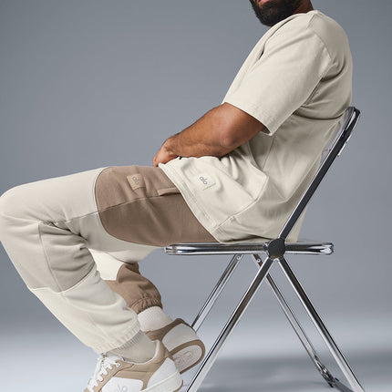 alo Men's Make Waves Sweatpant - Ivory/Bone/Gravel