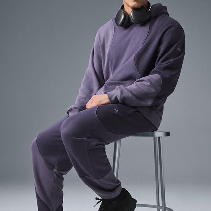 alo Men's Make Waves Sweatpant - Italian Plum Tonal