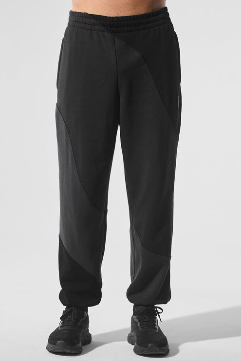alo Men's Make Waves Sweatpant - Vintage Black Tonal