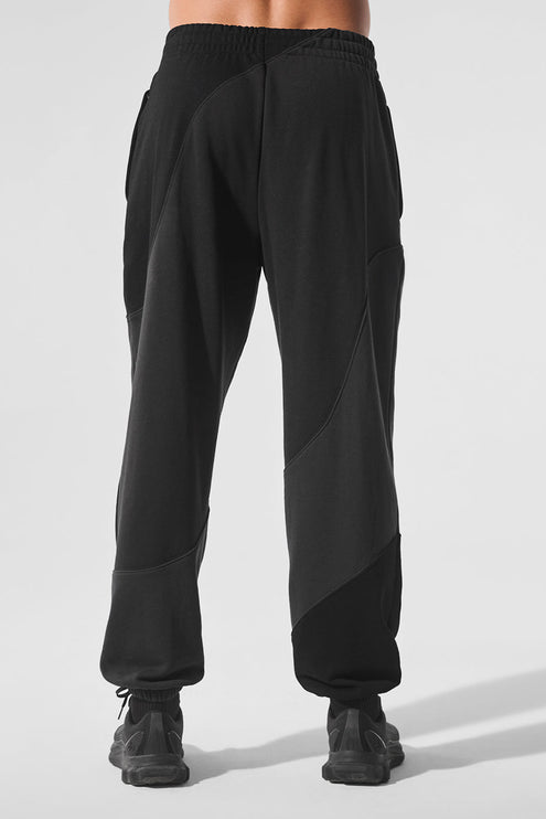 alo Men's Make Waves Sweatpant - Vintage Black Tonal