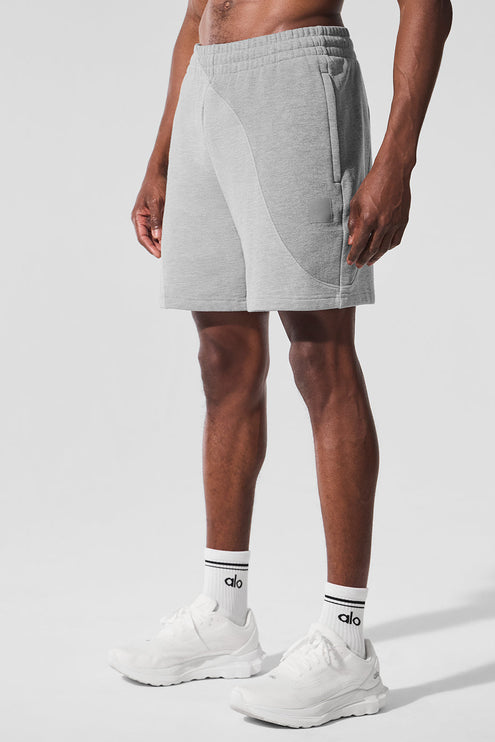 alo Men's 7" Make Waves Short - Athletic Heather Grey Tonal
