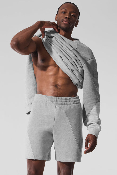 alo Men's 7" Make Waves Short - Athletic Heather Grey Tonal