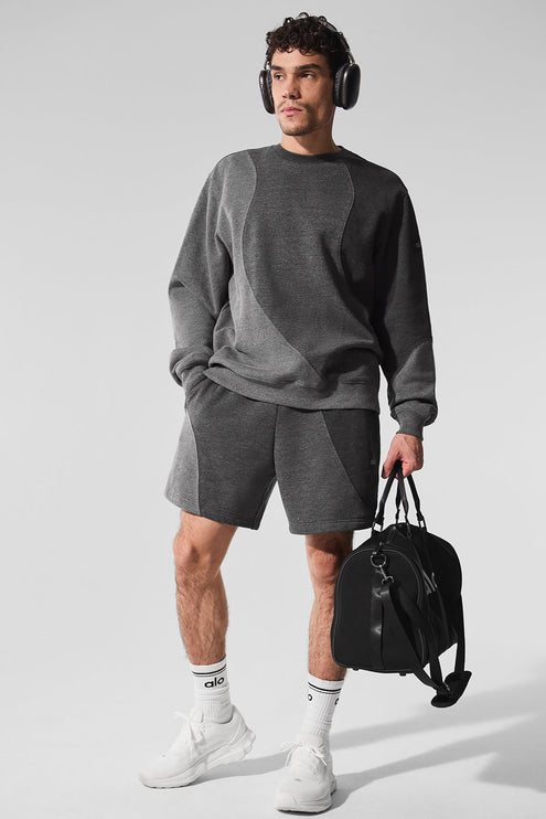 alo Men's 7" Make Waves Short - Dark Heather Grey Tonal