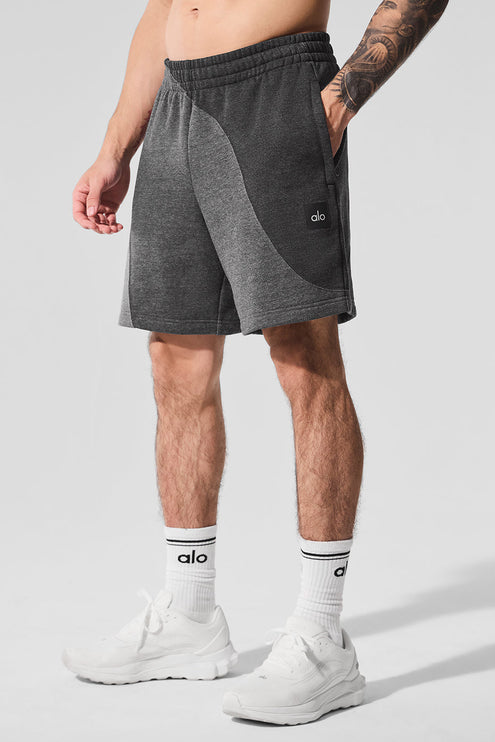 alo Men's 7" Make Waves Short - Dark Heather Grey Tonal