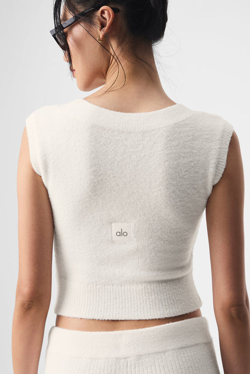 alo Women's Snuggle Up Sweater Short Sleeve - Ivory