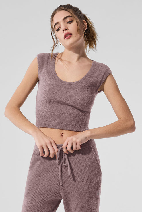 alo Women's Snuggle Up Sweater Short Sleeve - Mushroom