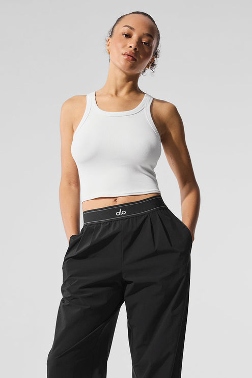 alo Women's Goddess Ribbed Go-To Tank - White
