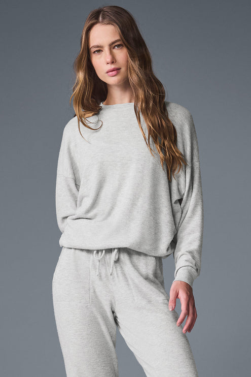 alo Women's Soho Pullover - Athletic Heather Grey