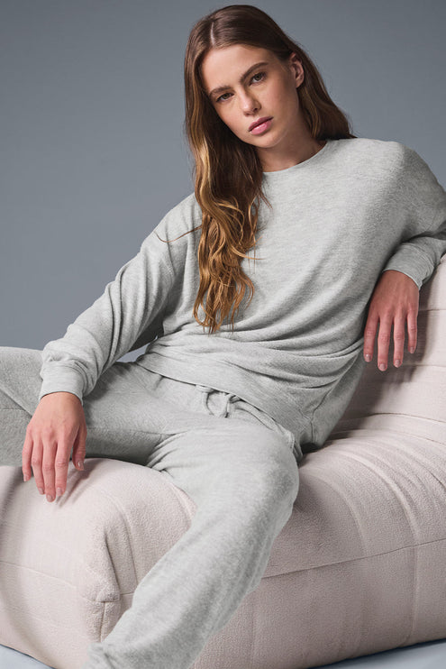 alo Women's Soho Pullover - Athletic Heather Grey