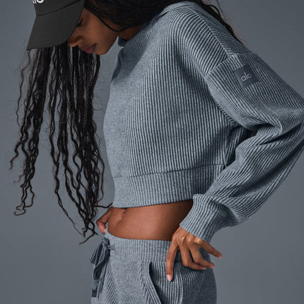 alo Women's Muse Hoodie - Steel Grey Heather