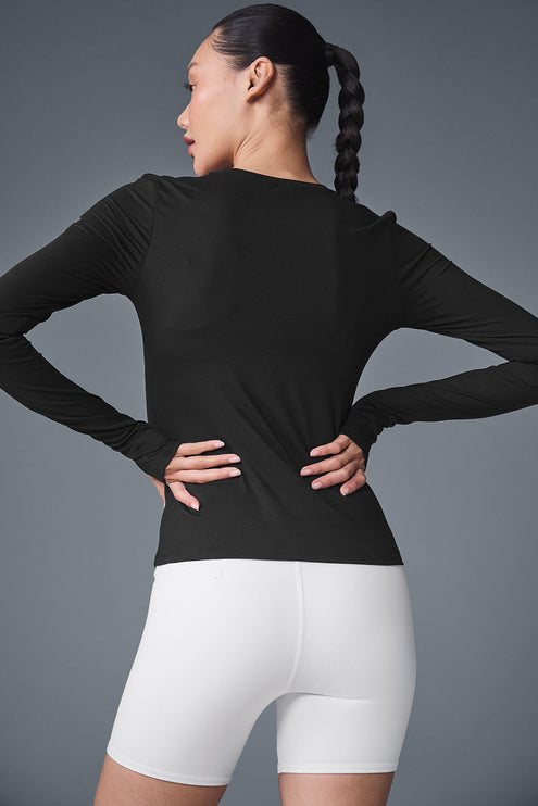 alo Women's Alosoft Finesse Long Sleeve - Black