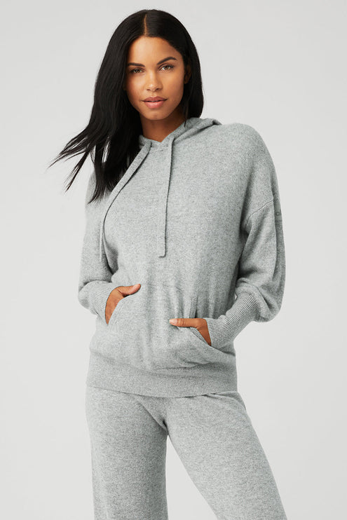 alo Women's Cashmere Jet Set Hoodie - Dove Grey Heather