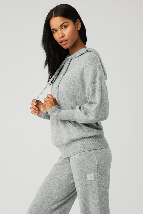 alo Women's Cashmere Jet Set Hoodie - Dove Grey Heather