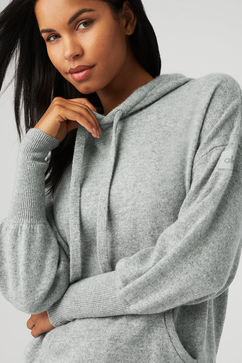 alo Women's Cashmere Jet Set Hoodie - Dove Grey Heather