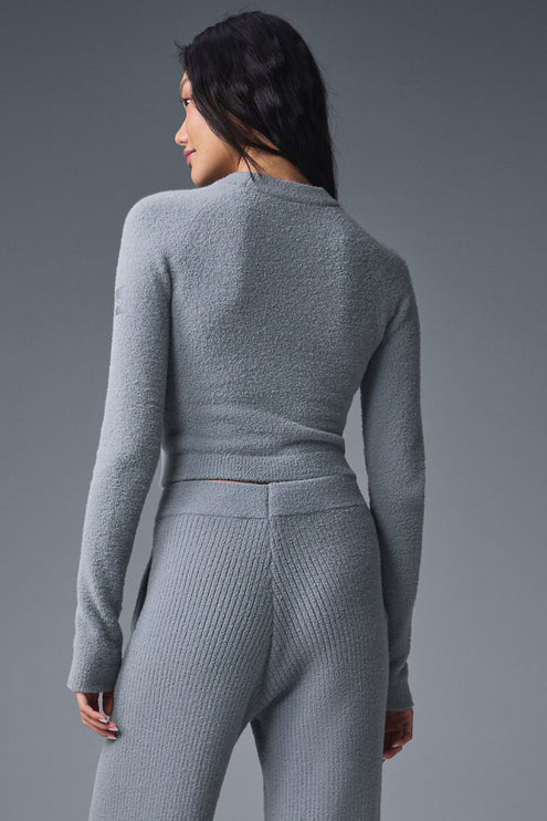 alo Women's Snuggle Up Sweater Long Sleeve - Steel Grey