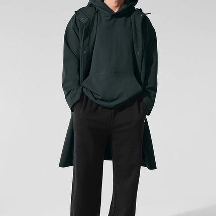 alo Men's Rain Or Shine Long Coat - Charcoal Green