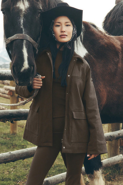 alo Women's Twill Barn Jacket Espresso