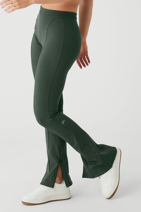 alo Women's High-Waist Zip It Flare Legging - Dark Cactus