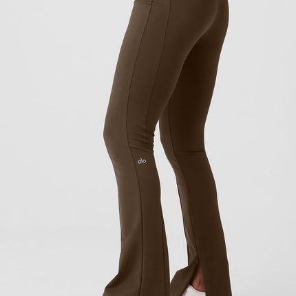 alo Women's High-Waist 7/8 Zip It Flare Legging - Espresso