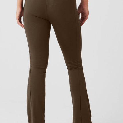 alo Women's High-Waist 7/8 Zip It Flare Legging - Espresso