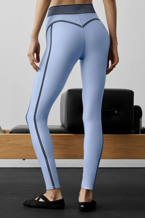 alo Women's Airlift High-Waist 7/8 Line Up Legging Light Provence Blue