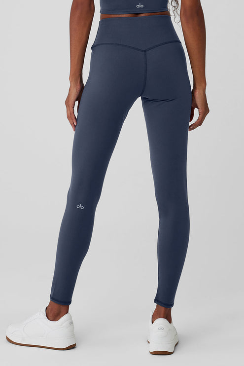 alo Women's Airbrush Winter Warm High-Waist Nocturne Legging - Navy