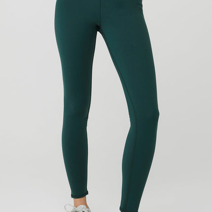 alo Women's Airbrush Winter Warm High-Waist Nocturne Legging - Midnight Green
