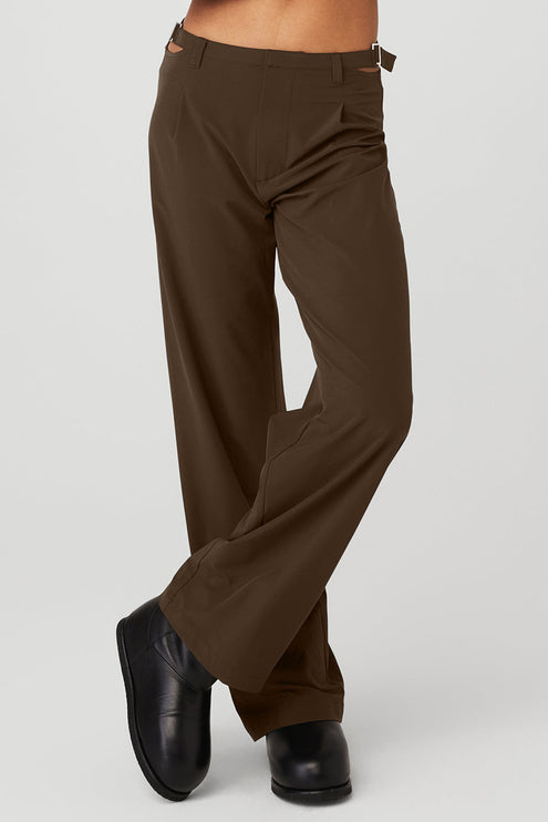 alo Women's Mid-Rise Showdown Trouser - Espresso