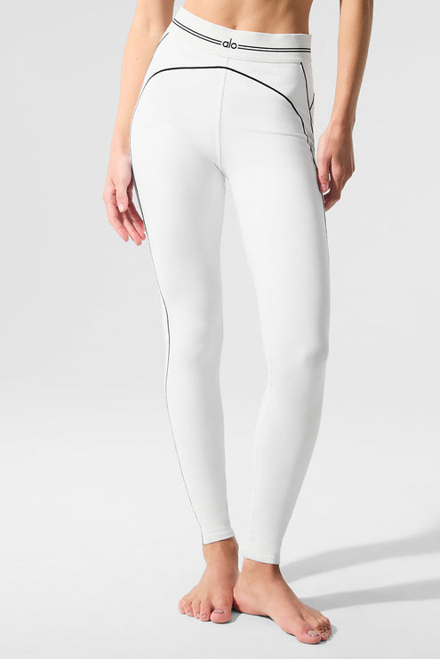 alo Women's Airbrush High-Waist Heart Throb Legging - White/Black