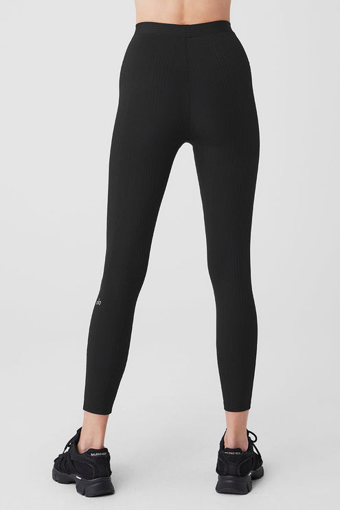 alo Women's High-Waist 7/8 Run It Back Legging - Black