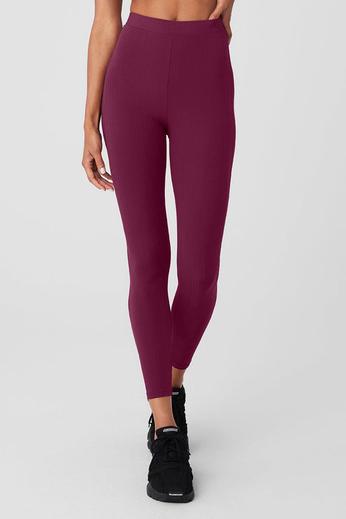 alo Women's High-Waist 7/8 Run It Back Legging - Wild Berry
