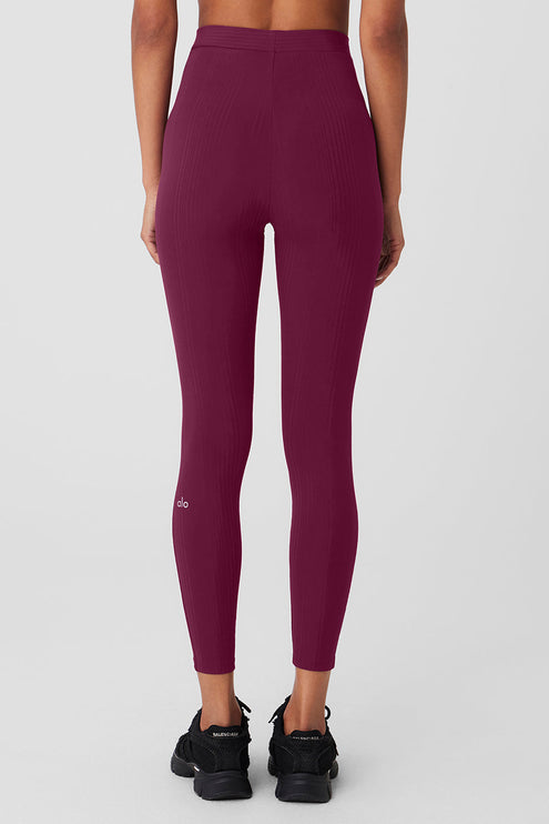 alo Women's High-Waist 7/8 Run It Back Legging - Wild Berry