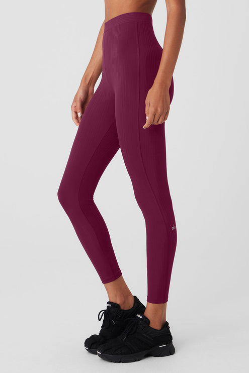alo Women's High-Waist 7/8 Run It Back Legging - Wild Berry